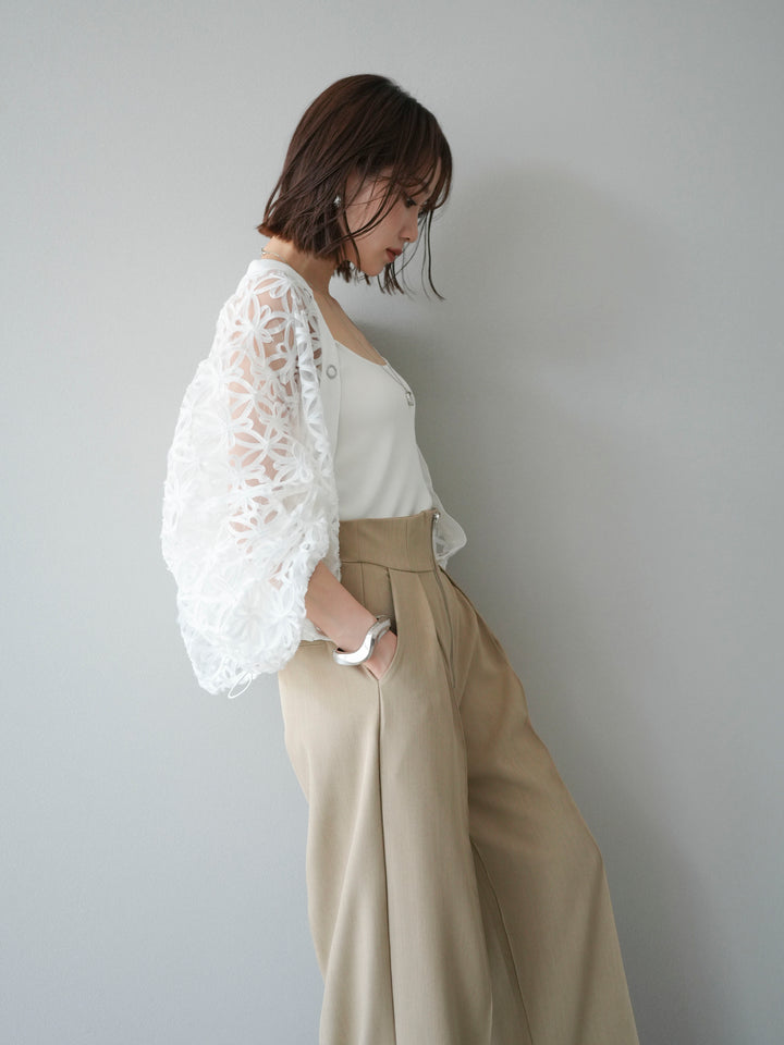 [予約]テープレースシアーブルゾン/オフホワイト