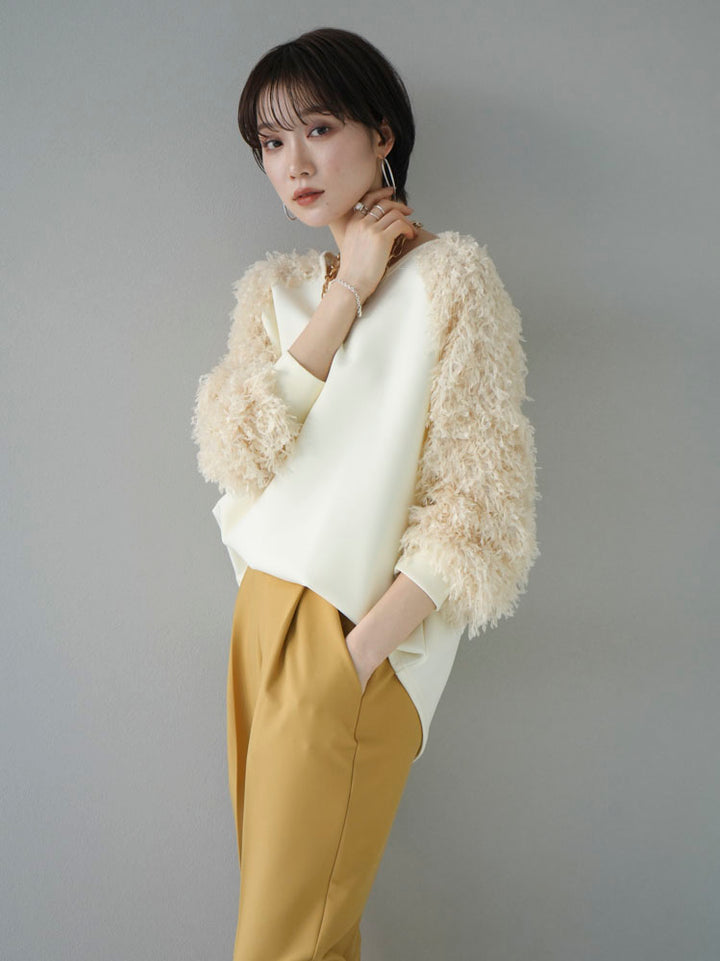 [Pre-order] Shaggy-colored ponte pullover/ivory