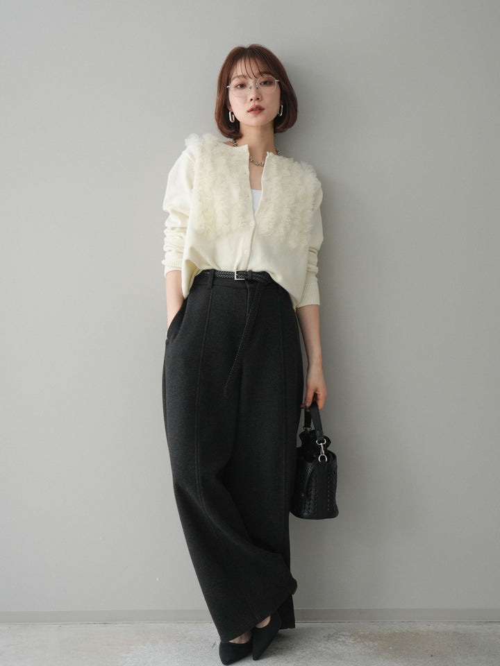 [予約]ウールタッチカーブパンツ/darkgray