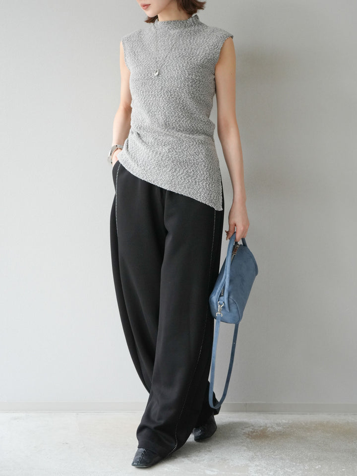 [予約]ハンドステッチ風スウェットパンツ/ブラック