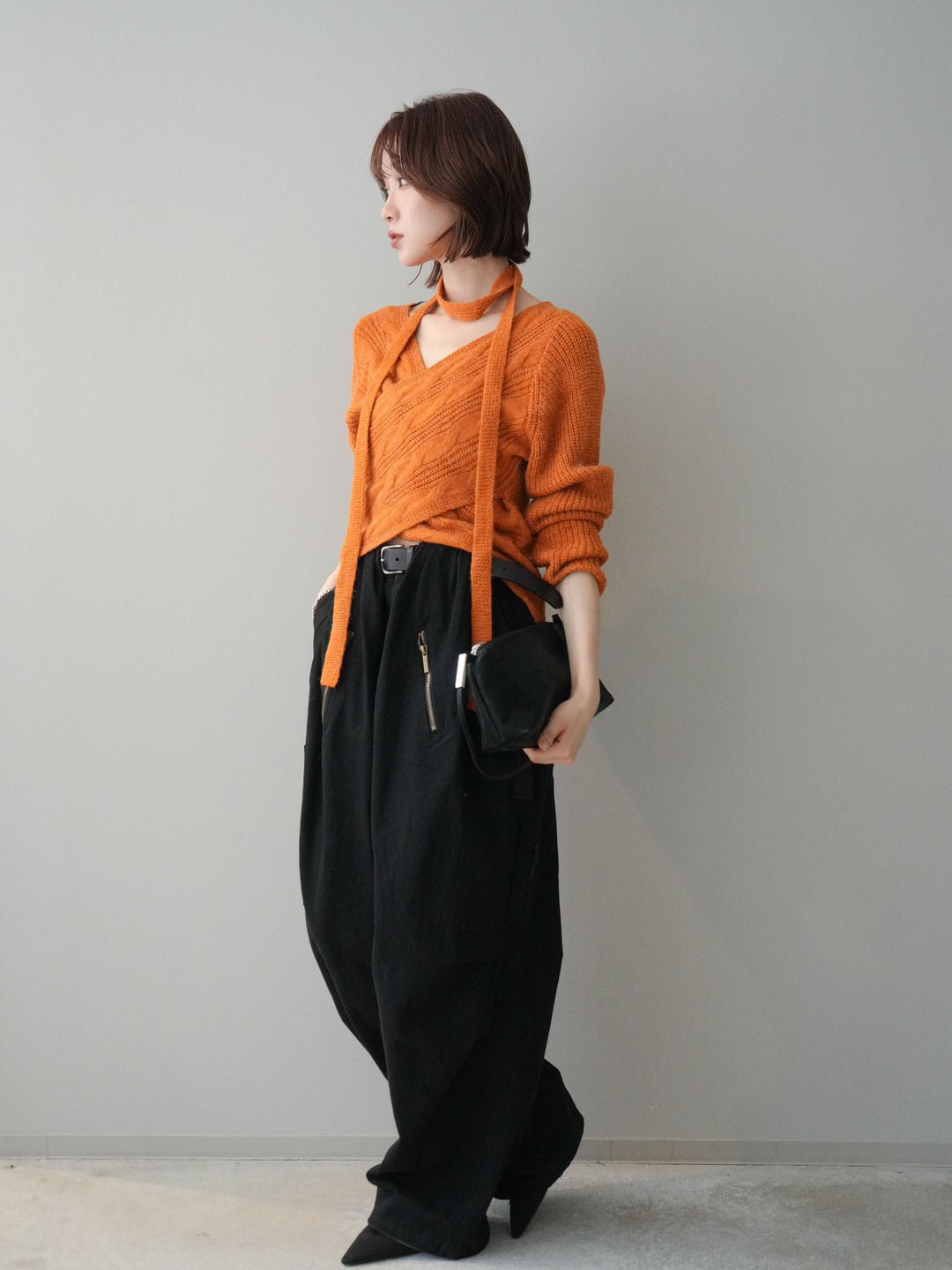 [予約]コットンタックループパンツ/black