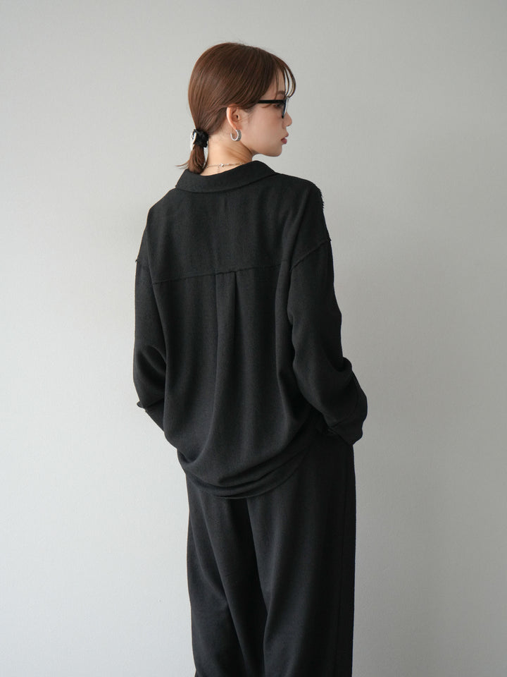 [予約]ネップオーバーシャツ/ブラック