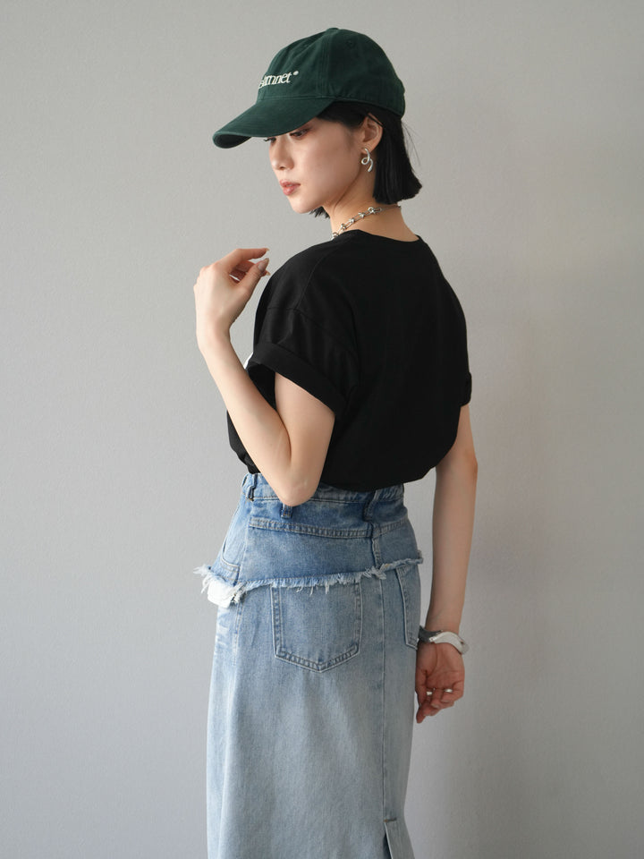 [予約]コード刺繍ロゴTシャツ/ブラック