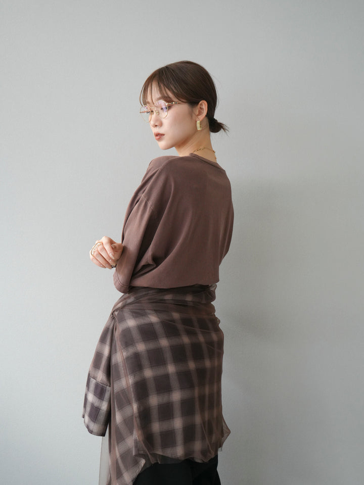 [予約]ピグメントロゴプリントTシャツ/ブラウン