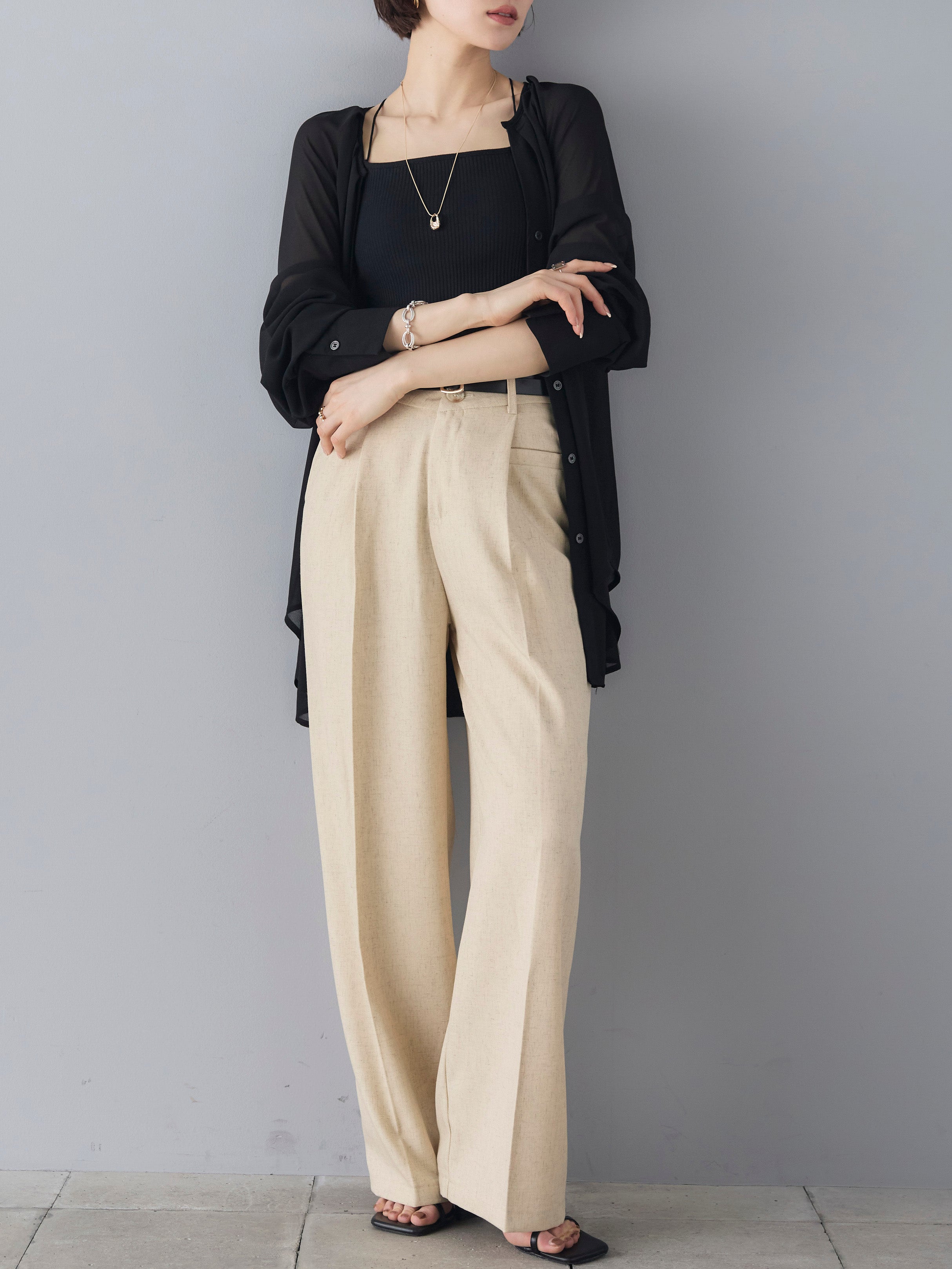 予約]シアーノーカラー2WAYLSブラウス/ブラック – Lumier