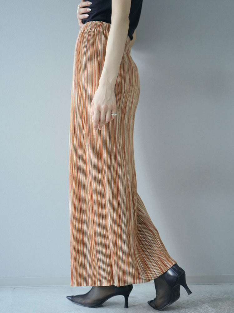 [Pre-order] Multi-color I-line pleated skirt/orange