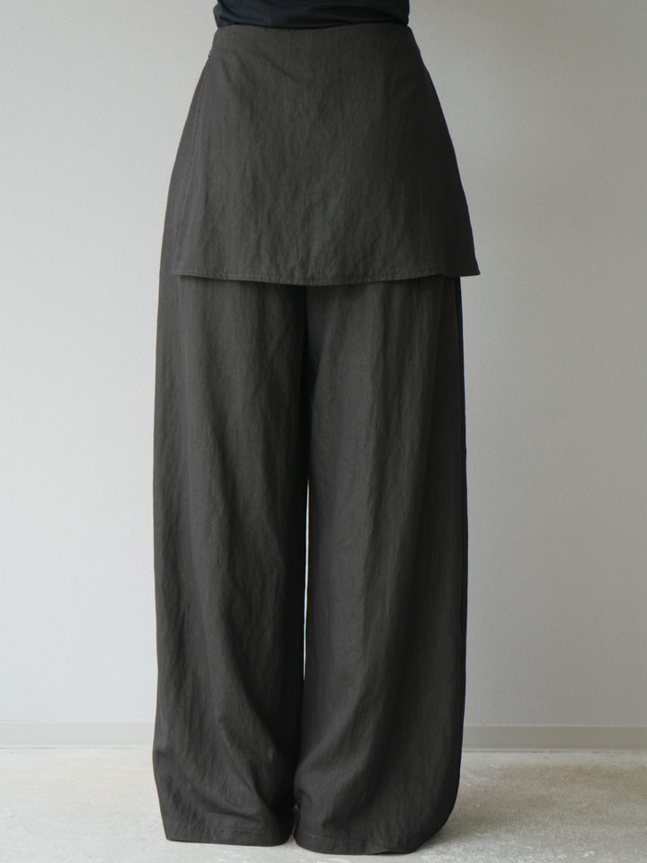 [予約]レイヤードテンセルデニムパンツ/ブラック