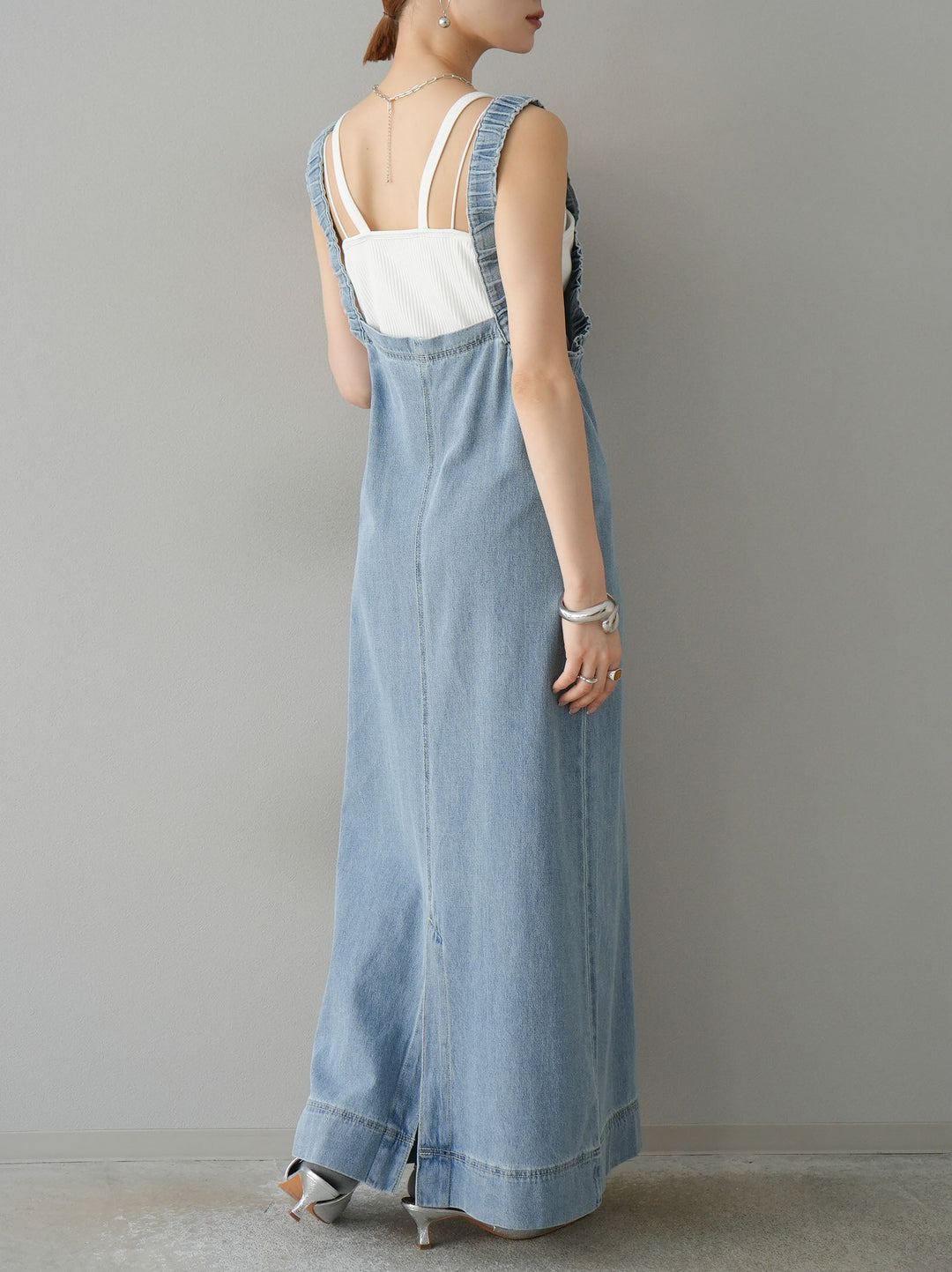 [預購] 牛仔拉鍊衛衣裙/淺藍