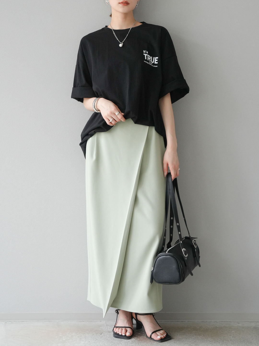 [予約]ツイルラップナロースカート/ライトグリーン S