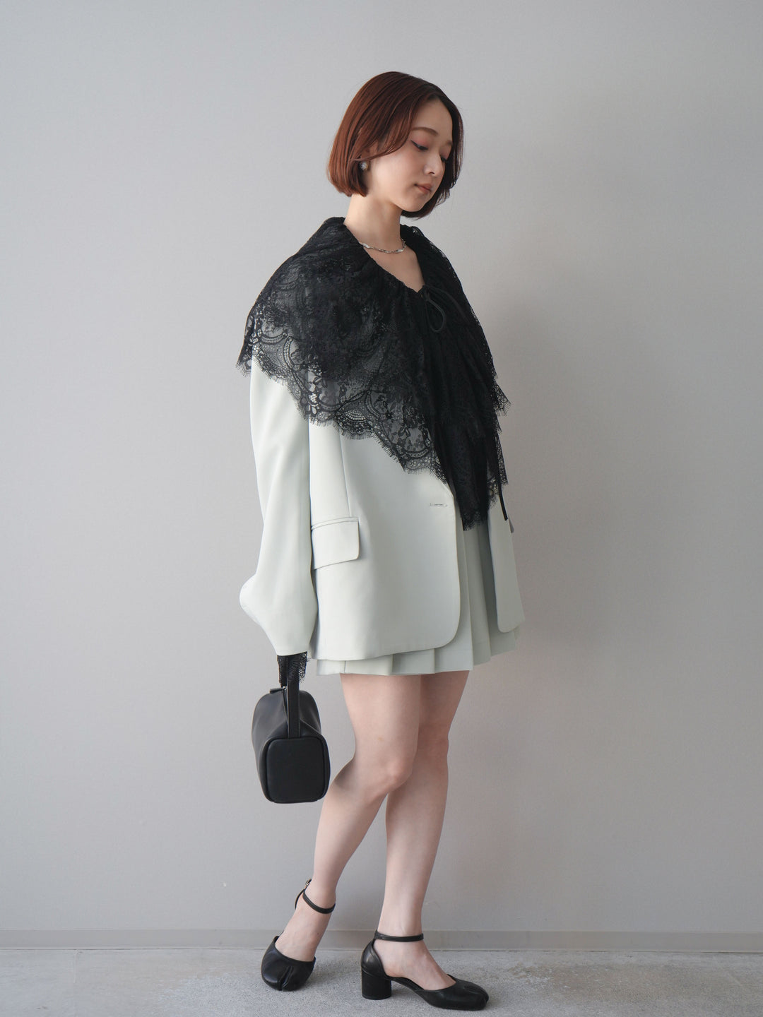 [SET]オーバージャケット＆キュロットSETUP+ビックカラーラッフルレーストップス(2set)