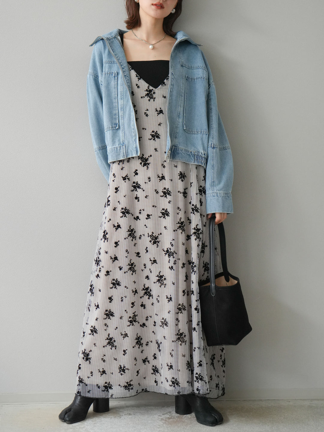 [予約]ZIPポケットデニムショートブルゾン/ブリーチ