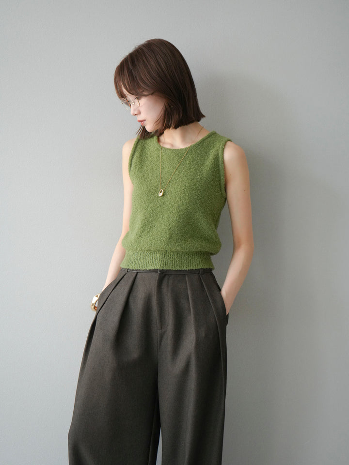 [予約]ブークレニットタンクトップ/グリーン