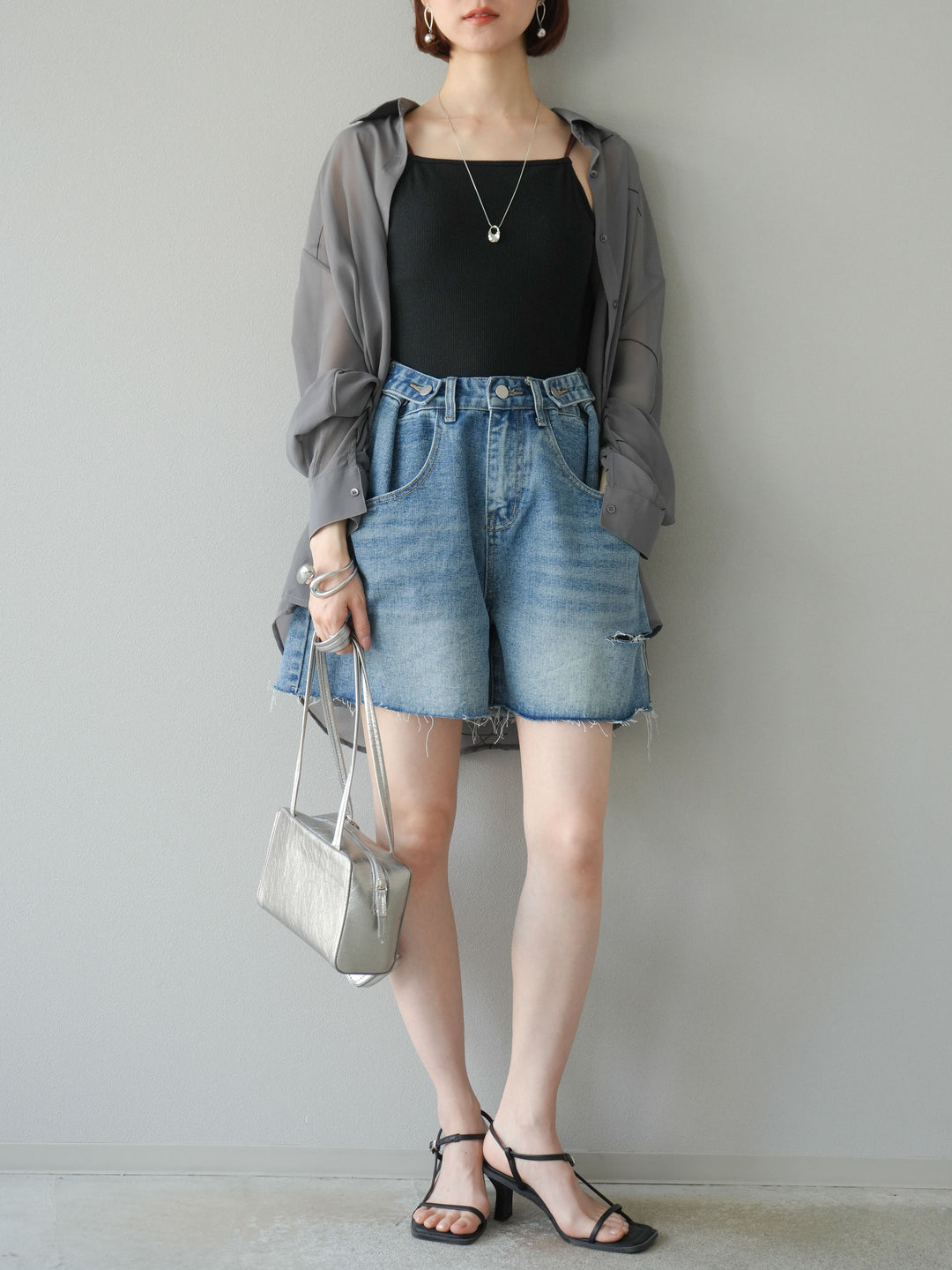 【預購】寬鬆半身牛仔褲/藍色