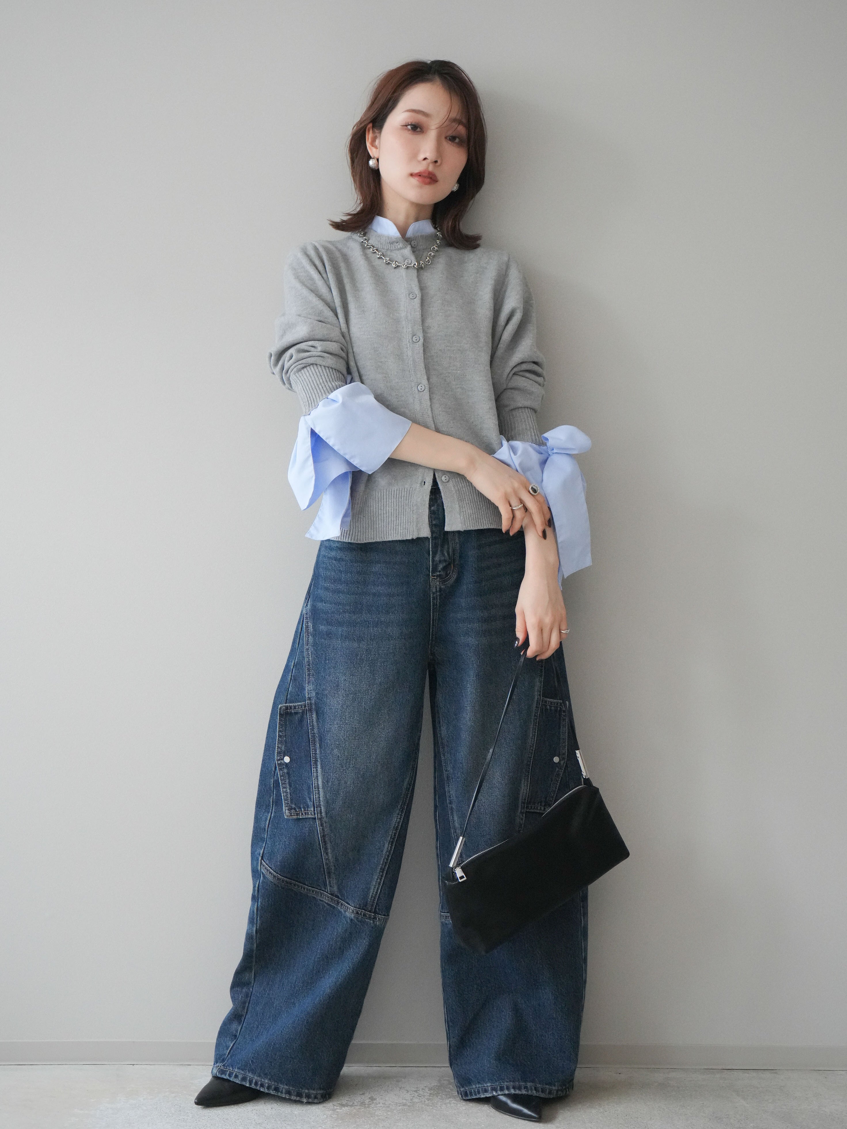 予約]カーゴデザインコクーンデニムパンツ/navy – Lumier