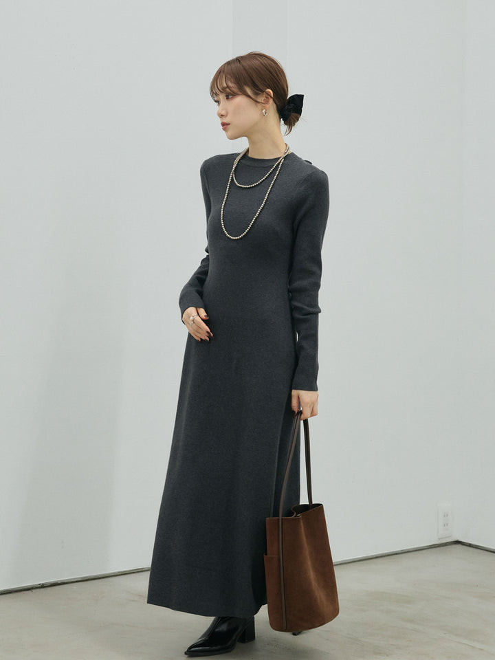 【Allure】[SET]バックオープンニットワンピース+バックオープンニットワンピース(2set)