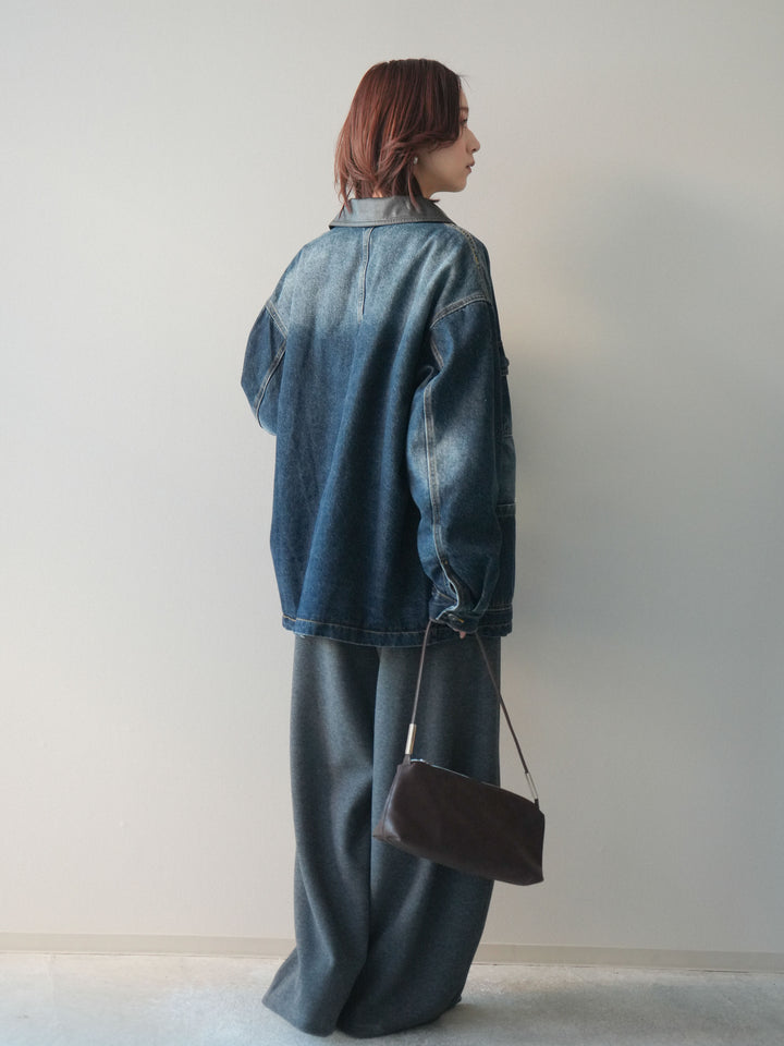 [SET]編み込みベルト付きウエスト配色スエットパンツ+編み込みベルト付きウエスト配色スエットパンツ(2set)