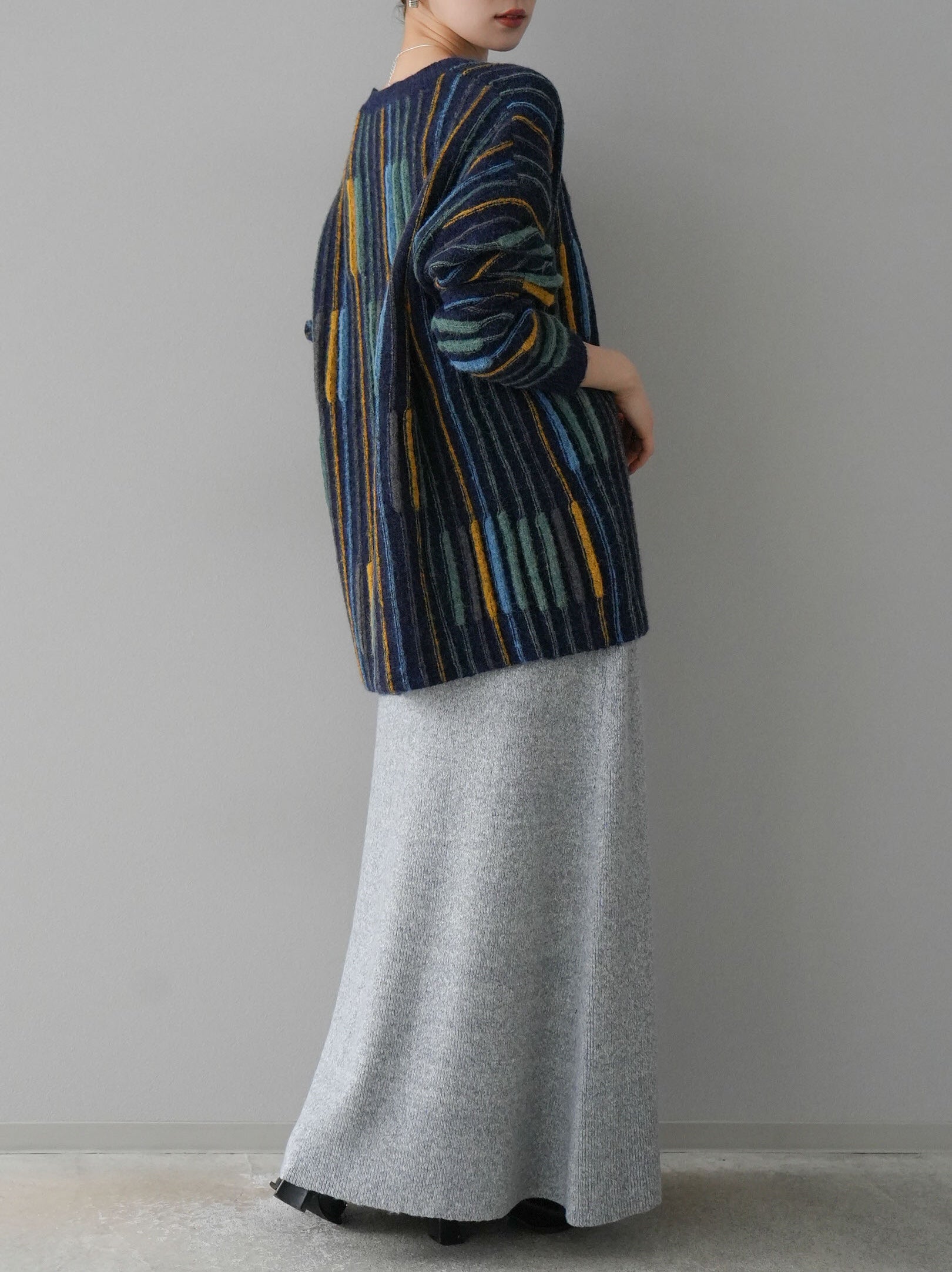 予約]ホックディティールマルチWAYニットスカート/グレー – Lumier