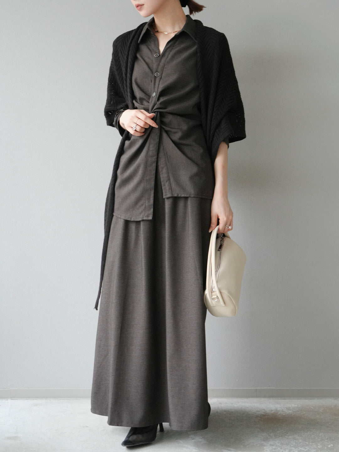 [SET]ツイストデザインシャツ＆スカートSET UP