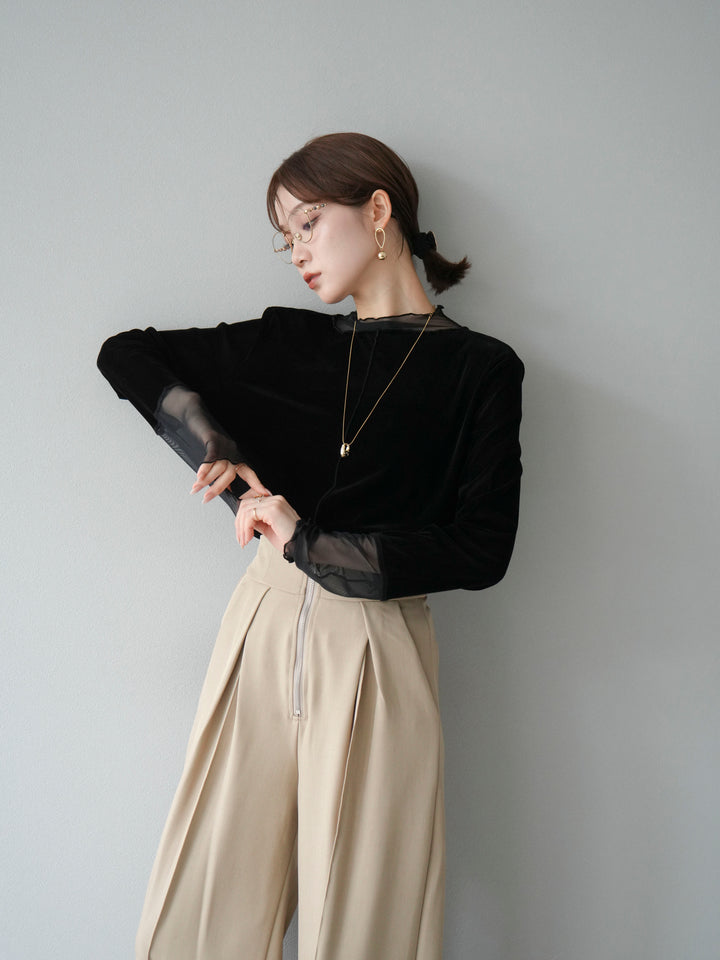 [SET]シアー切替ベロアトップス+シアー切替ベロアトップス(2set)