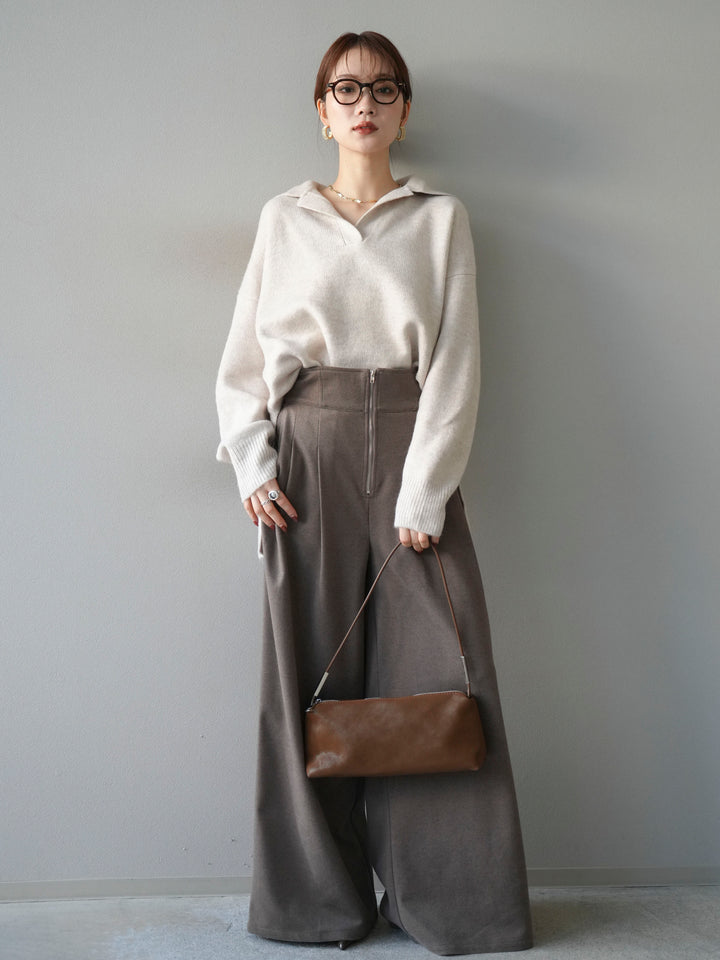 [予約]スキッパーオーバーニットプルオーバー/oatmeal