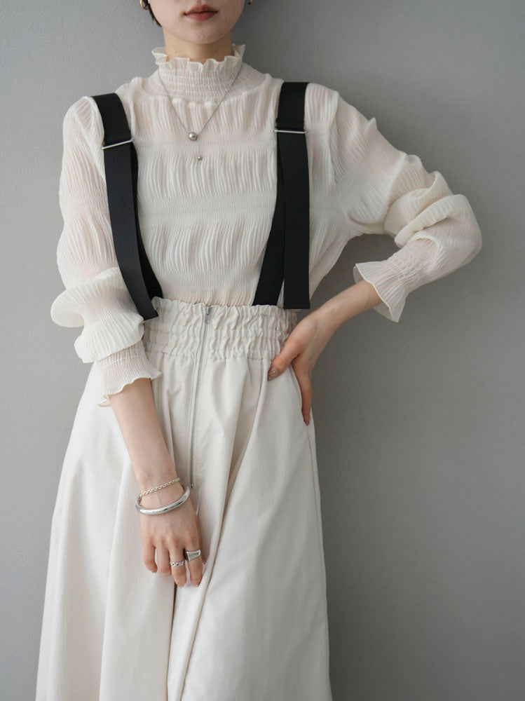 [Pre-order] Suspender 2-way Venetian Flare Skirt/Ivory