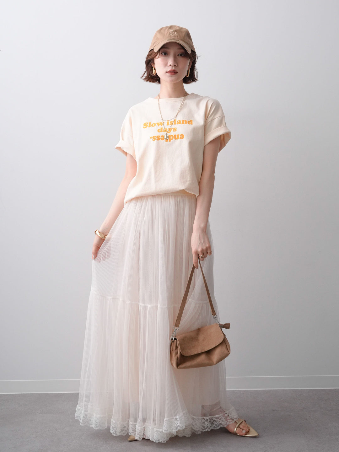 [予約]フロッキーロゴTEE/beige