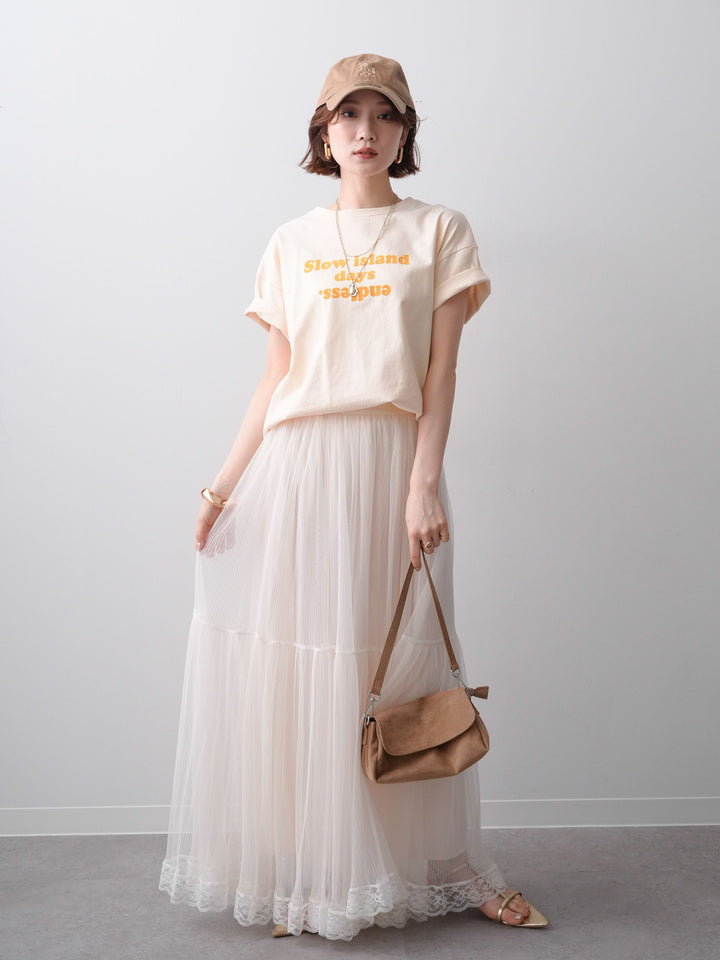 [予約]フロッキーロゴTEE/beige