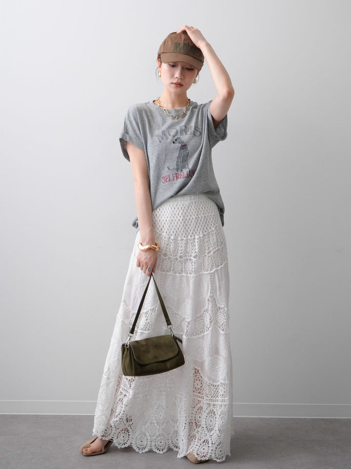 [予約]ドッグエンブロイダリーTEE/gray