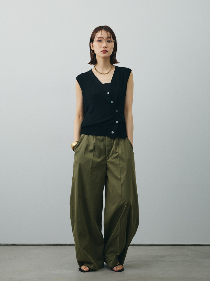 [SET]クールタッチ2WAYデザインニットベスト+コクーンワイドチノパンツ(2set)