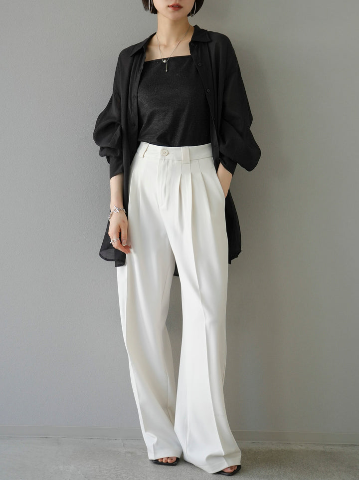 [Pre-order] 3-pleat wide pants/ivory