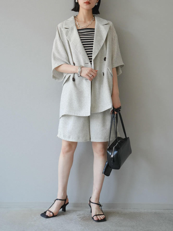 [SET]サマーツイードハーフジャケット+サマーツイードハーフパンツ(2set)