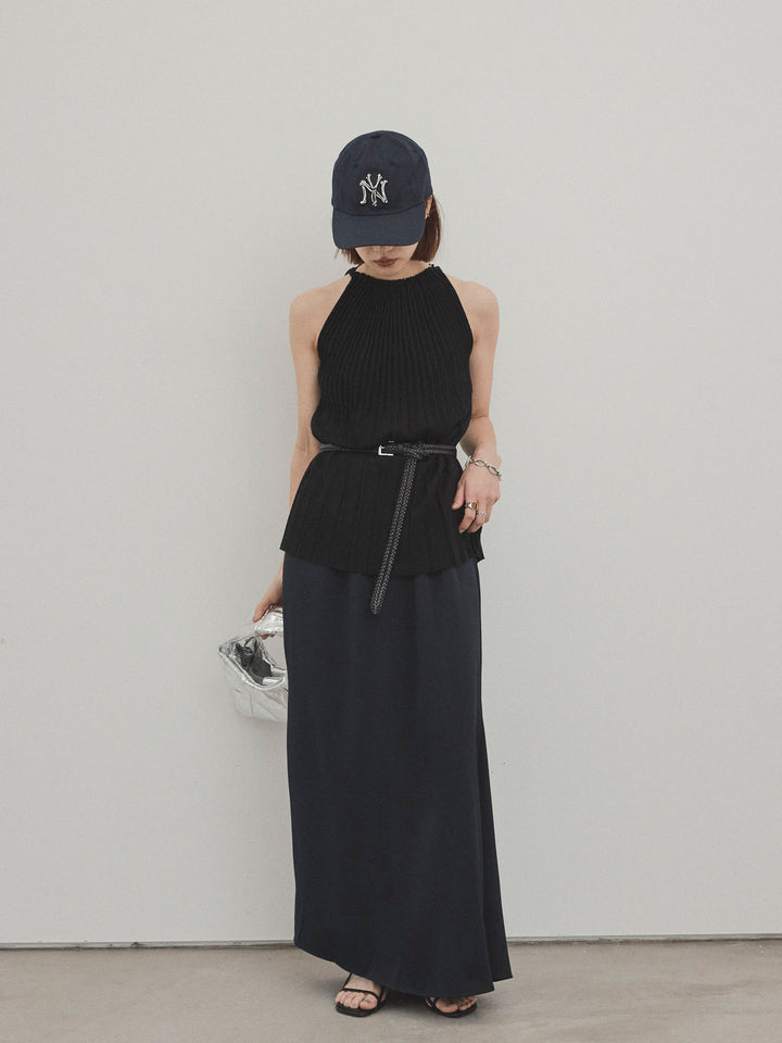 [予約]リラックスナロースカート/ネイビー