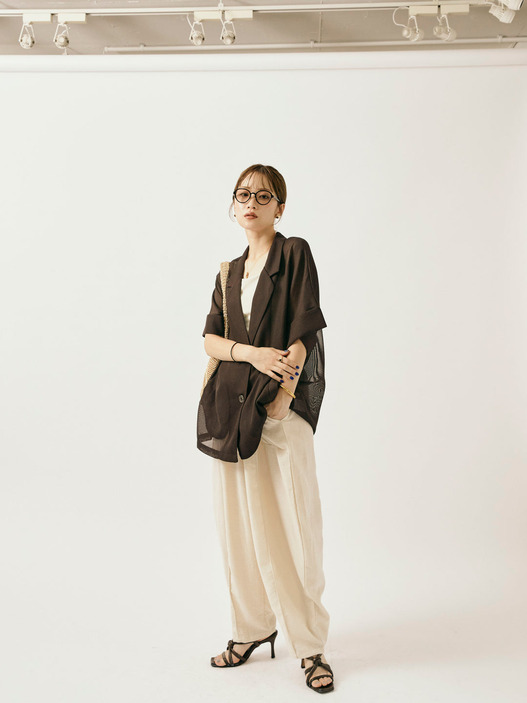 [予約]リネンライクベイカーバルーンパンツ/アイボリー