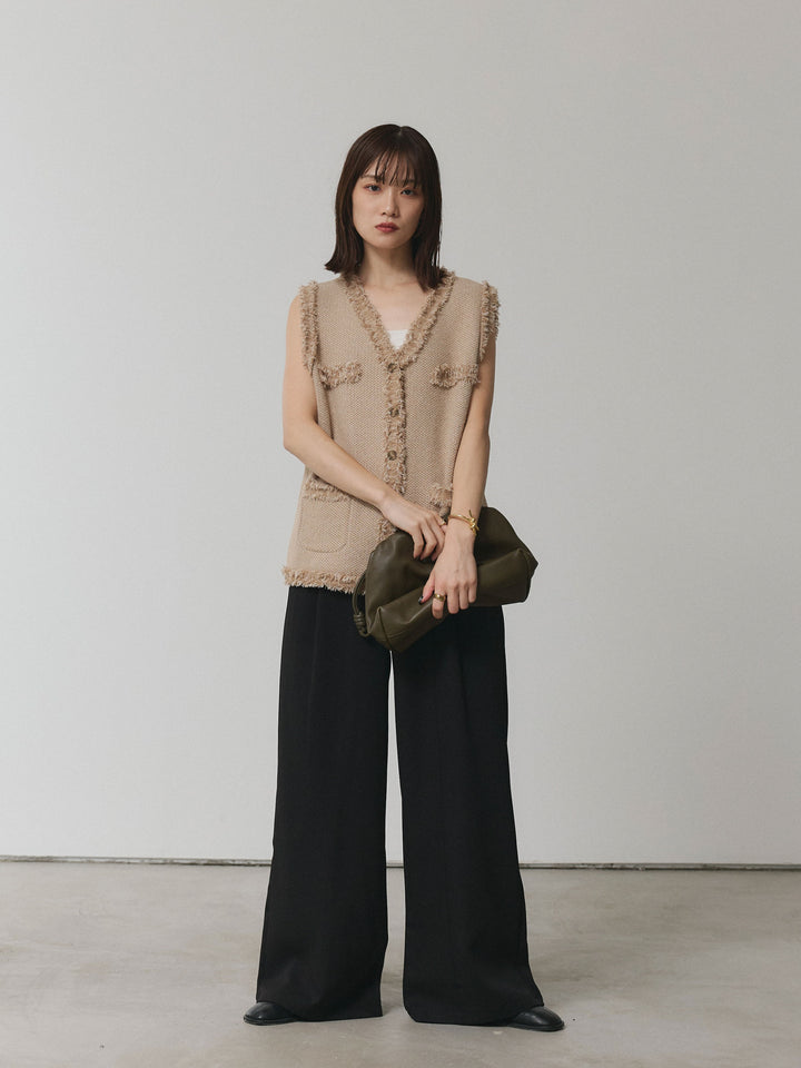 [予約]デザインタックセンターシームアイドパンツ/ブラック