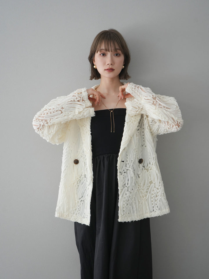 [予約]シアージャガードテーラードジャケット/アイボリー