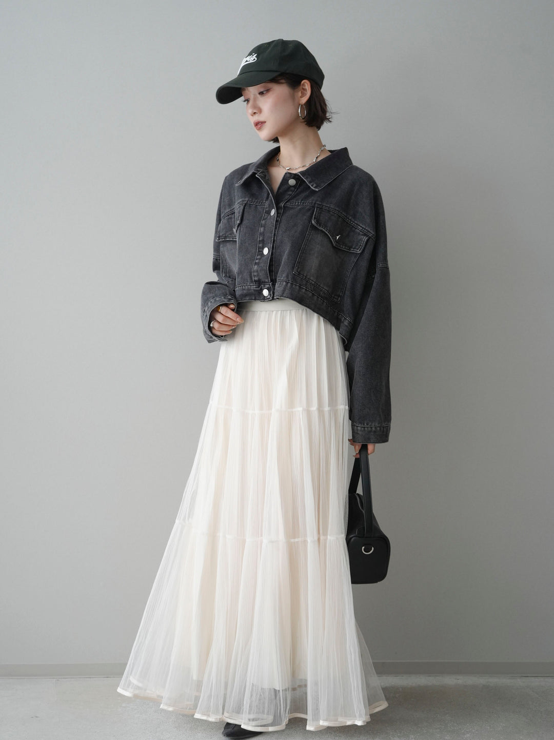 [SET]ラメプリーツレイヤードチュールロングスカート+ラメプリーツレイヤードチュールロングスカート(2set)