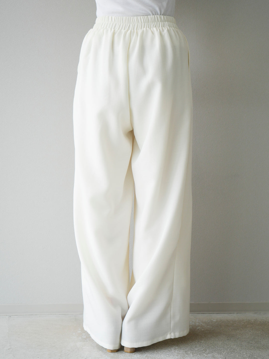 [予約]リネンライクイージーワイドパンツ/アイボリー