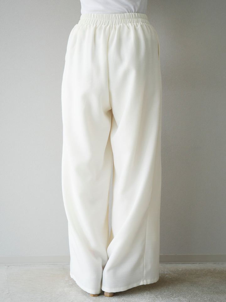 [予約]リネンライクイージーワイドパンツ/アイボリー