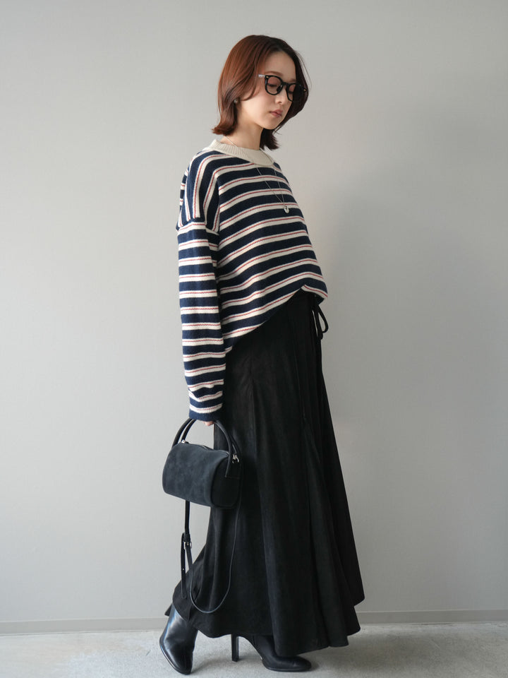 [予約]スエードマーメイドスカート/black