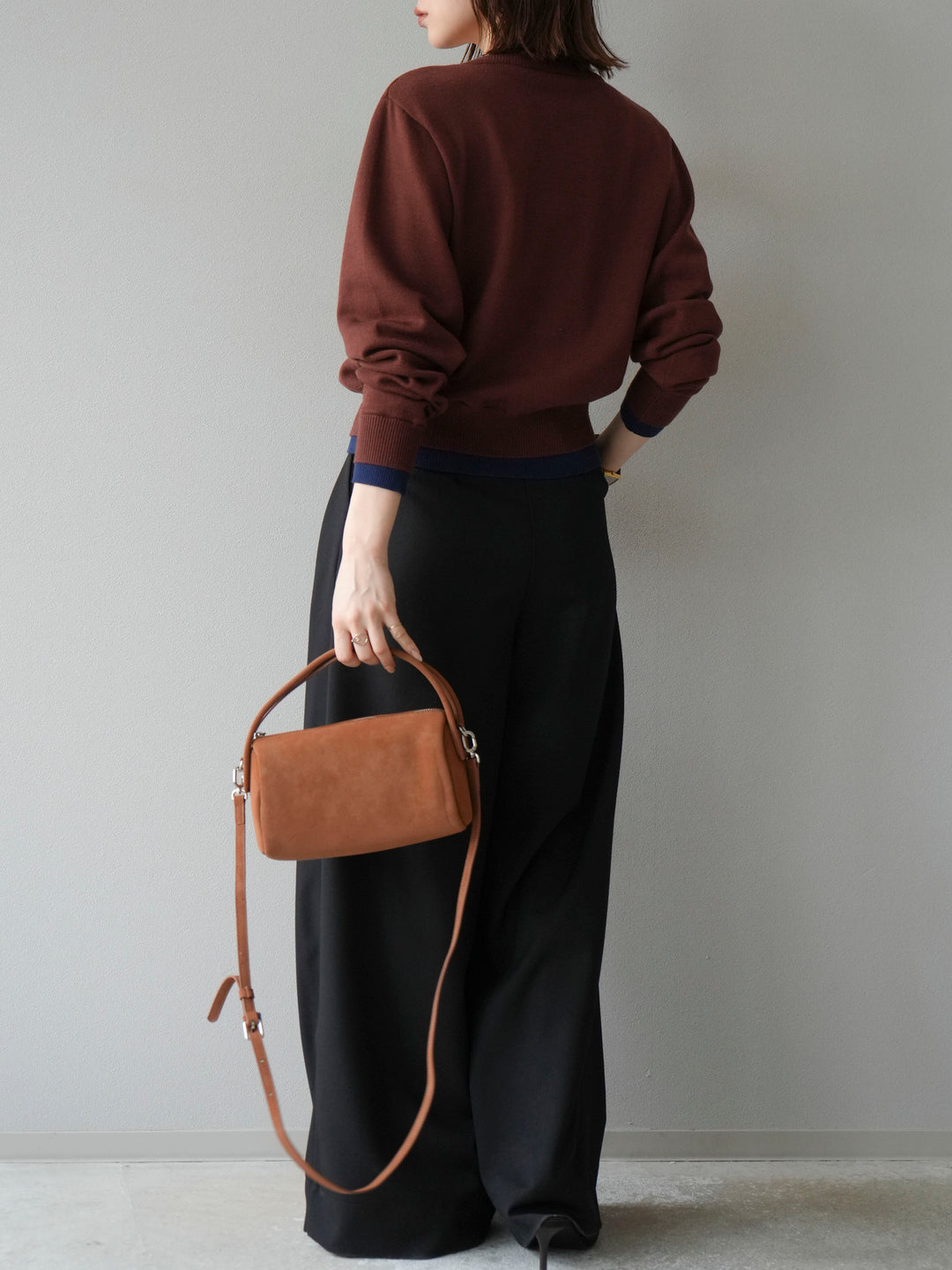 【SET】同色系疊穿開襟衫+雙褶寬褲（2件組）