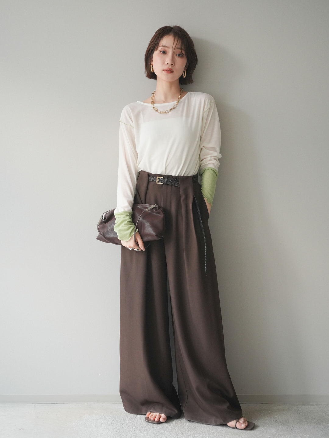 [SET]配色メロウトップス+配色メロウトップス(2set)