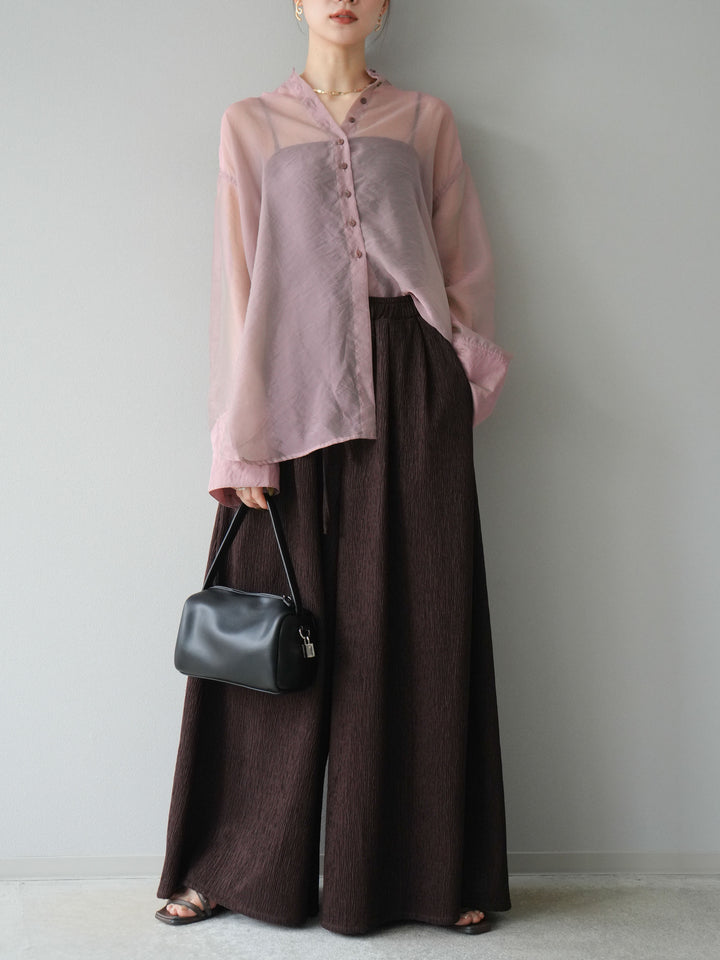 [SET] 柳條寬鬆褲 + 柳條寬鬆褲 (2set)