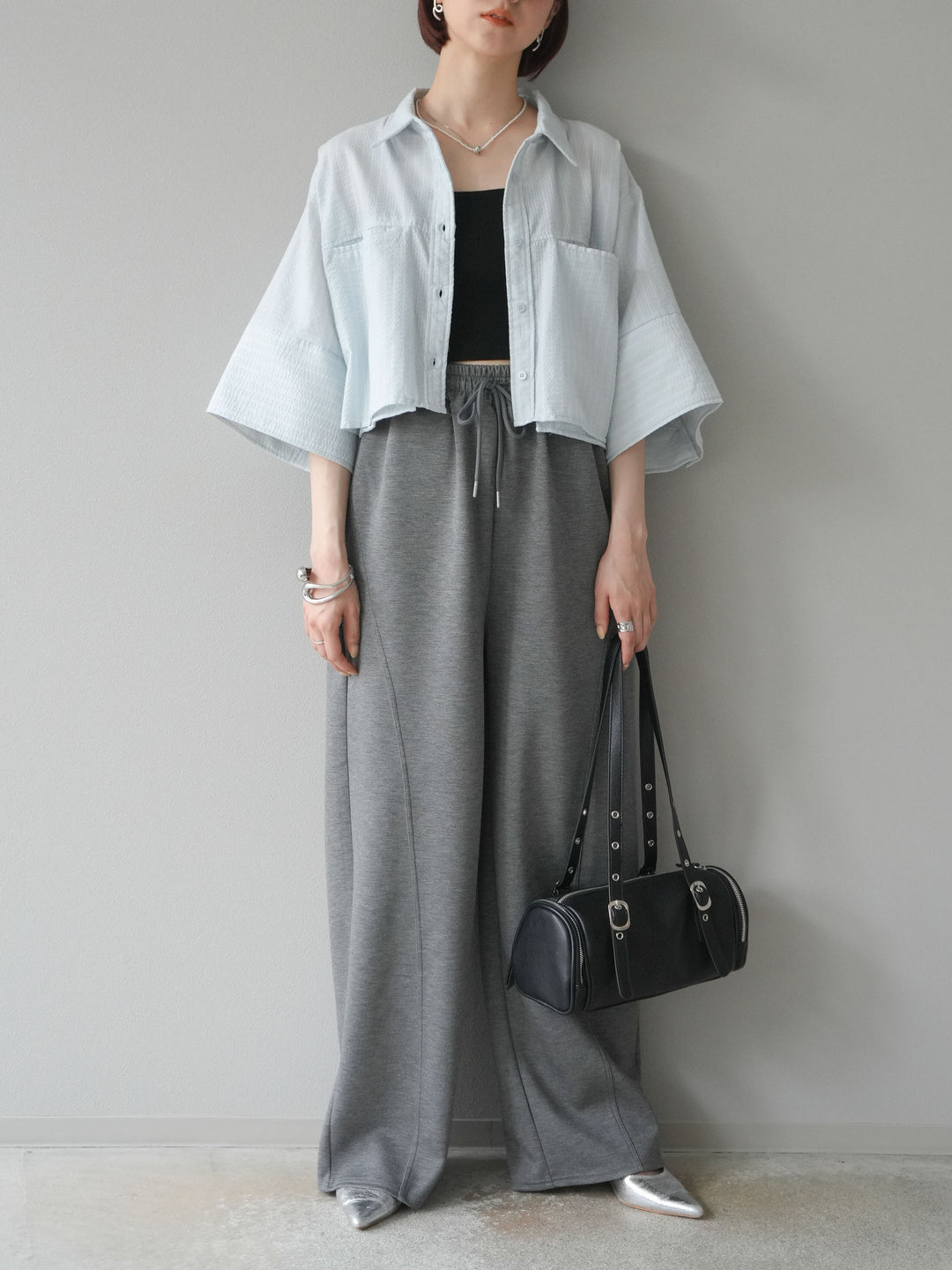 [予約]ポンチカーブパンツ/チャコール