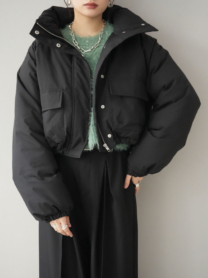 [予約]ファイバーダウンショートブルゾン/ブラック