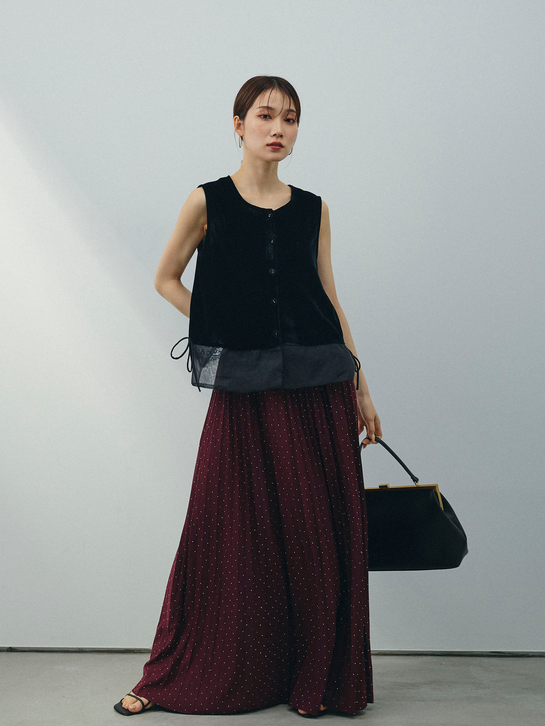 [SET] 水鑽百褶裙 + 水鑽百褶裙 (2set)