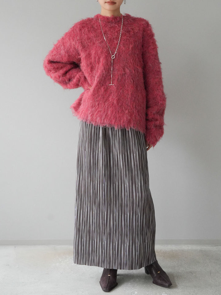 [予約]ブークレシャギーニットプルオーバー/レッド