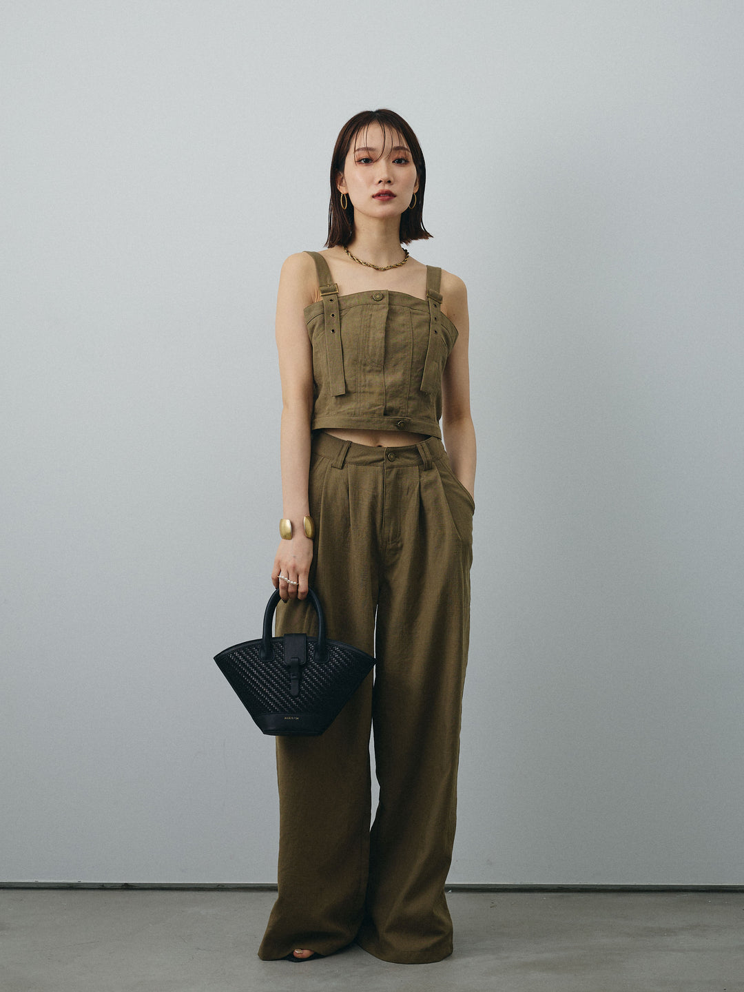 [SET]リネンライクビスチェ＆ワイドパンツSET UP+リネンライクビスチェ＆ワイドパンツSET UP(2set)