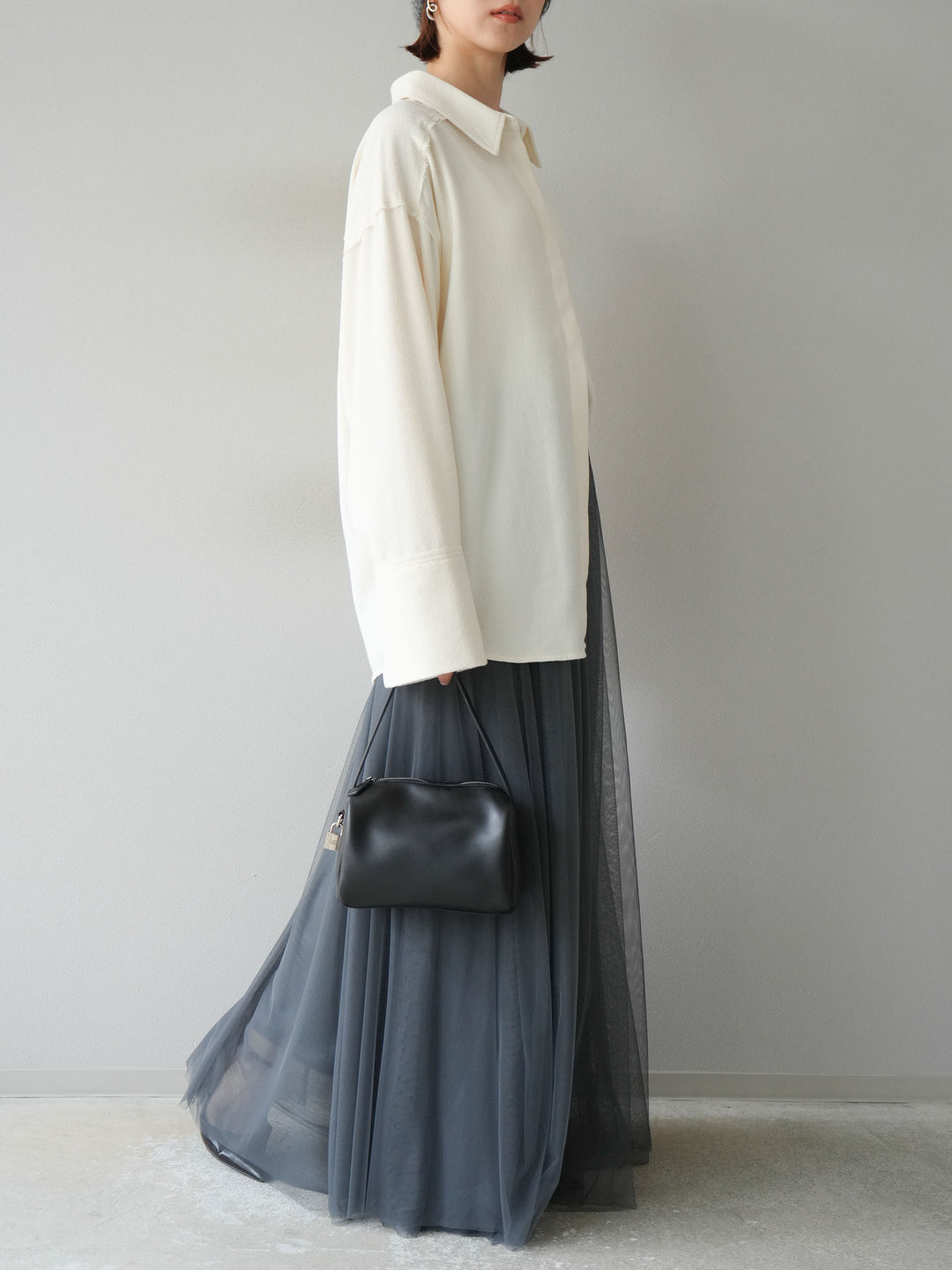 [予約]チュールボリュームスカート/グレー