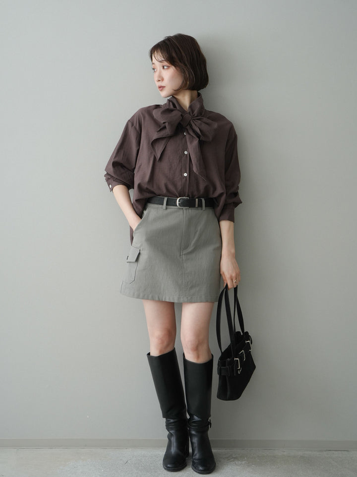 [SET]シアーボウタイブラウス+シアーボウタイブラウス(2set)