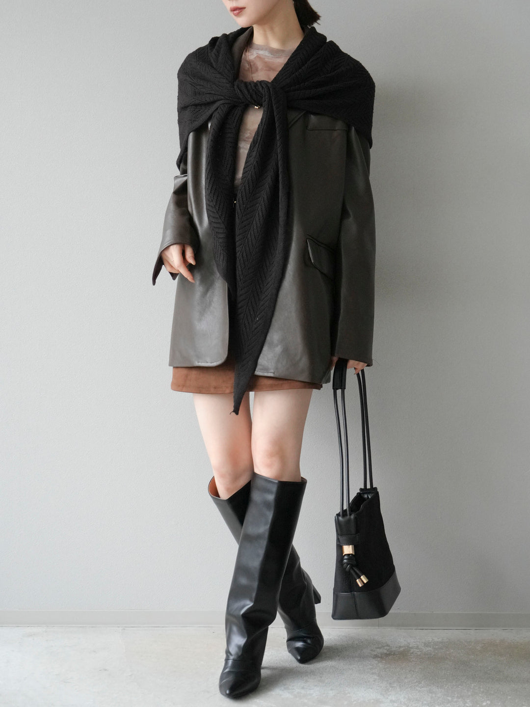 [予約]スエードペチパンツ付ミニスカート/ブラウン